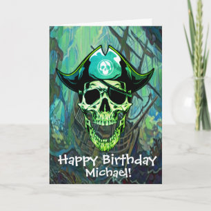 Tarjeta Carta de Capitán de Barco de Cráneo Pirata