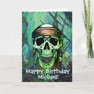 Tarjeta Carta de Capitán de Barco de Cráneo Pirata
