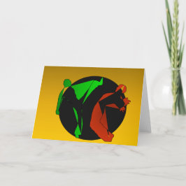 Tarjeta carta de cumpleaños de artes marciales de capoeira