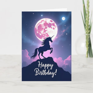 Tarjeta Carta de cumpleaños mística de la luna