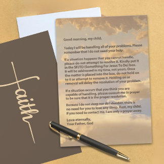 Tarjeta Carta de Dios Fe, Ánimo y Bendiciones 