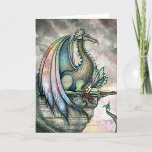 Tarjeta Carta de Fantasía de Dragón Justo por Molly Harris