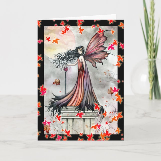 Tarjeta Carta de Hada Gótica de Bruja de Halloween (Anverso)