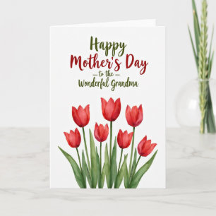 Tarjeta Carta de la Madre Tulipán Escarlata