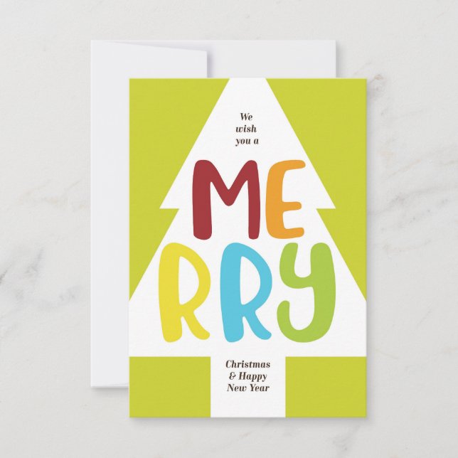 Tarjeta Carta de Navidades colorida y alegre. (Anverso)