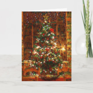 Tarjeta Carta de Navidades de escena pintada