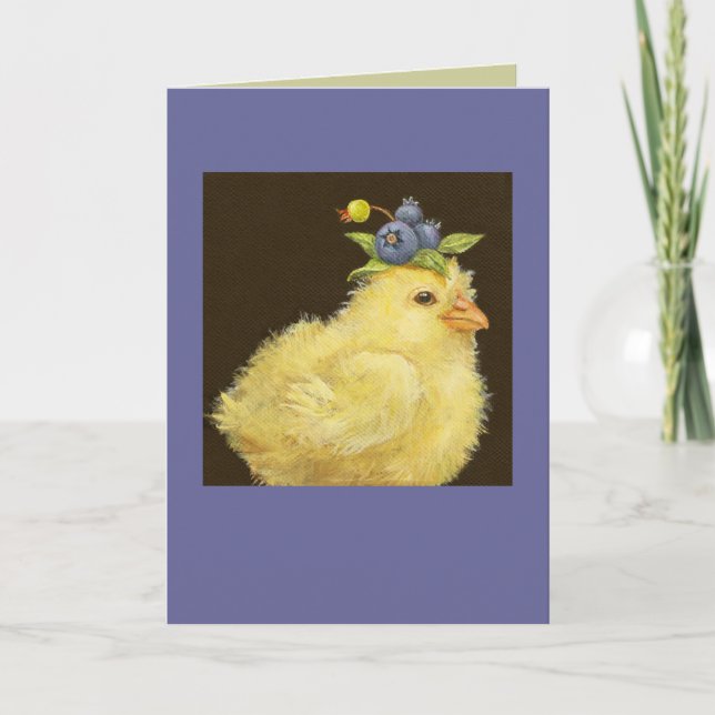 Tarjeta carta de peep con arándanos azules (Anverso)