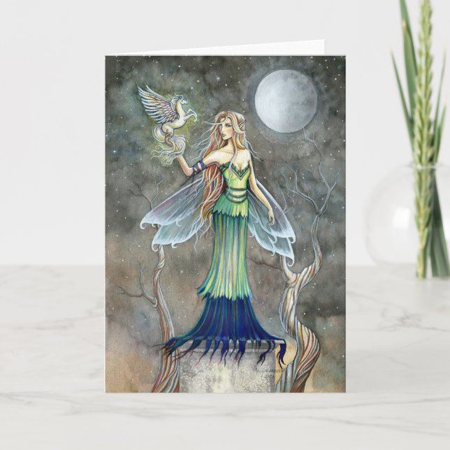 Tarjeta Carta de Pegasus Hada Gótica ~ En blanco (Anverso)