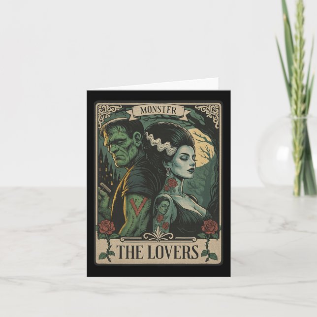 Tarjeta Carta de Tarot de Amantes de Monstruos Gótico Fran (Anverso)