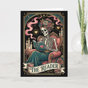 Tarjeta Carta de Tarot de Esqueleto El Lector Amante de Li