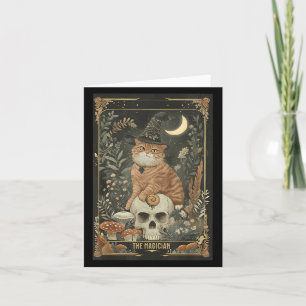 Tarjeta Carta de Tarot de Gato Bonito Bruja Gothic Cottage
