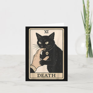 Tarjeta Carta de Tarot de la Muerte Gato Negro Halloween B