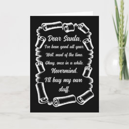 Tarjeta Carta divertida a Santa Navidad regalos de Navidad