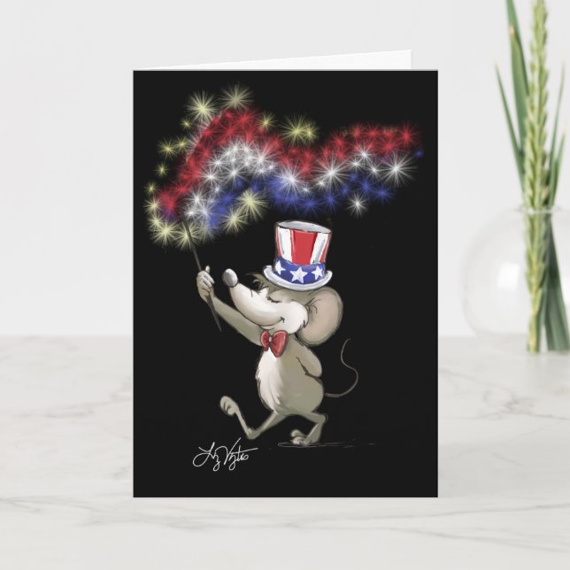 Tarjeta Carta feliz 4 de julio por la noche (Anverso)
