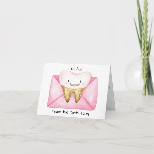 Tarjeta Carta personalizada de hadas dentales (Anverso)