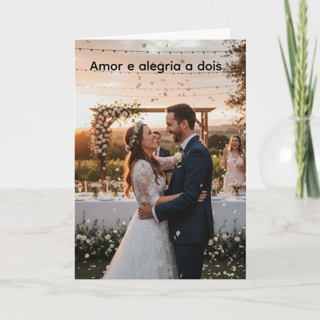 Tarjeta Cartão de Casamento Comemorativo (Anverso)