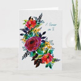 Tarjeta Cartão de Pensamento e Apoio Floral