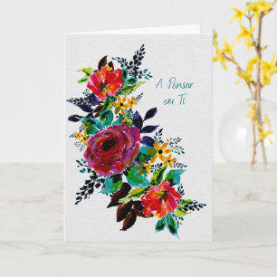 Tarjeta Cartão de Pensamento e Apoio Floral