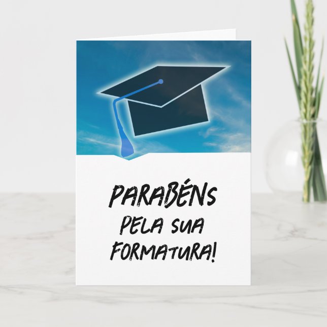 Tarjeta Cartão Parabéns pela sua Formatura (Anverso)