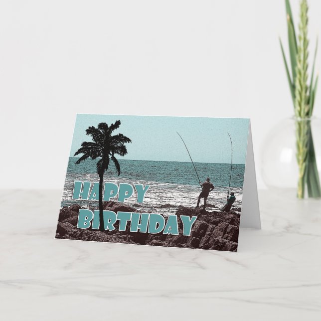 Tarjeta Cartas - Cumpleaños de pescadores y pescadores (Anverso)