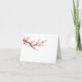 Tarjeta cartas de apunte de flores de cerezo de acuarela d
