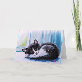 Tarjeta Cartas de bienvenida de gatito en reposo