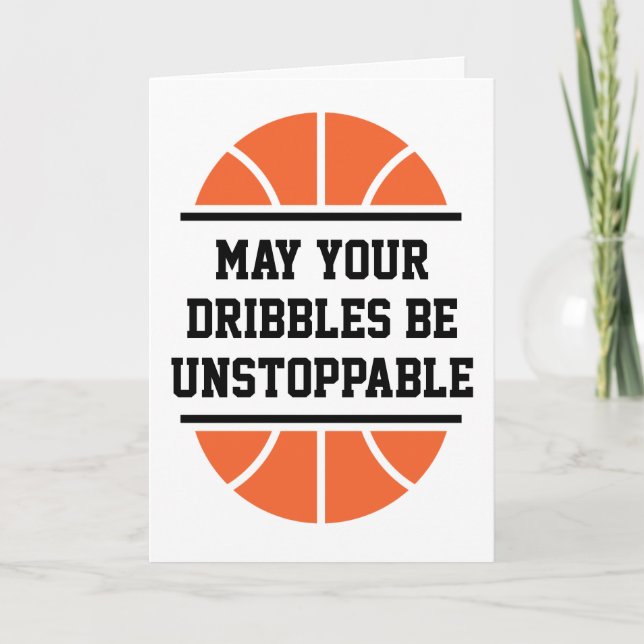Tarjeta cartas de buena suerte de baloncesto (Anverso)