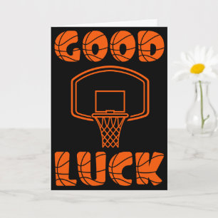 Tarjeta cartas de buena suerte de baloncesto