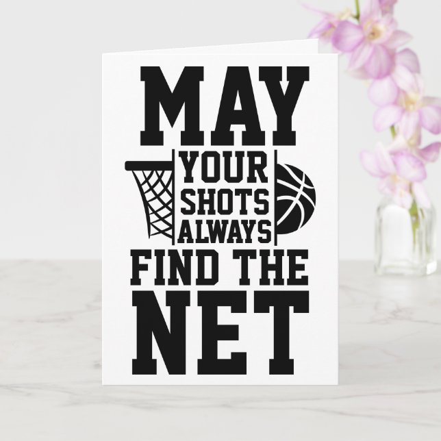 Tarjeta cartas de buena suerte de baloncesto (Orquídea)