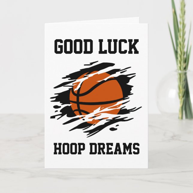 Tarjeta cartas de buena suerte de baloncesto (Anverso)