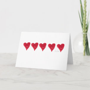 Tarjeta Cartas de Corazones Rojos