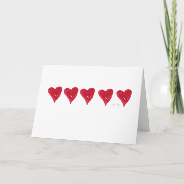 Tarjeta Cartas de Corazones Rojos (Anverso)