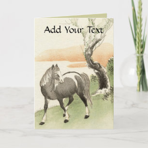 Tarjeta Cartas de cosecha inspiradas en Asia - Caballo