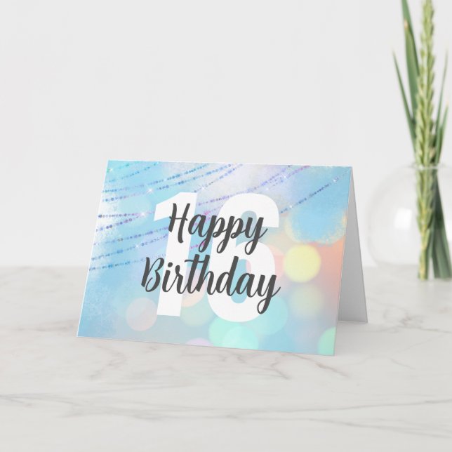 Tarjeta Cartas de cumpleaños de Big Number Bokeh (Anverso)