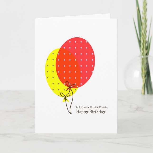 Tarjeta Cartas de cumpleaños de doble primo con grandes gl (Anverso)