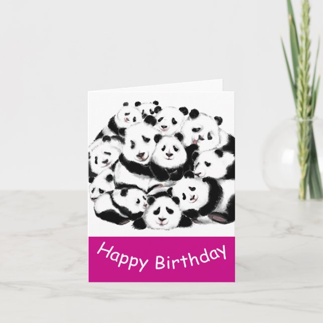 Tarjeta Cartas de cumpleaños de Panda (Anverso)