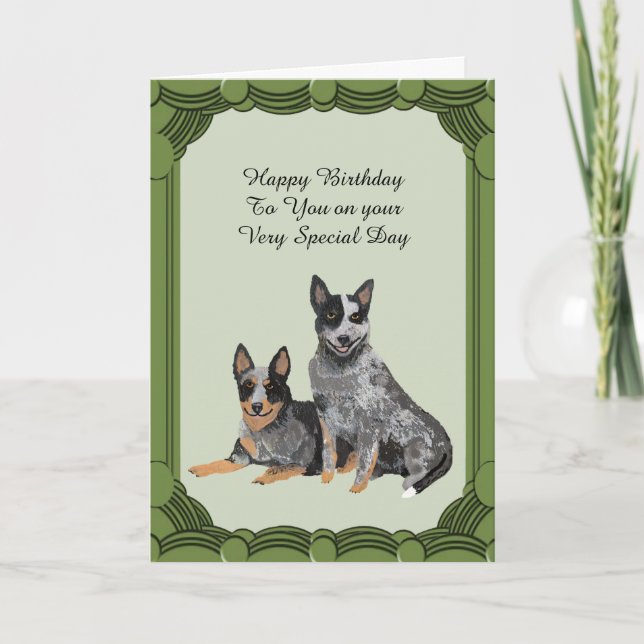 Tarjeta Cartas de cumpleaños de perro de ganado australian (Anverso)