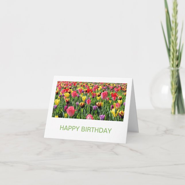 Tarjeta Cartas de cumpleaños de Tulips (Anverso)