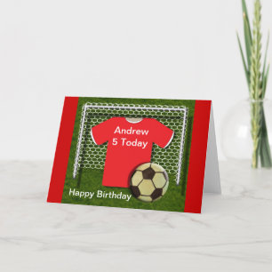 Tarjeta Cartas de cumpleaños del equipo de fútbol rojo