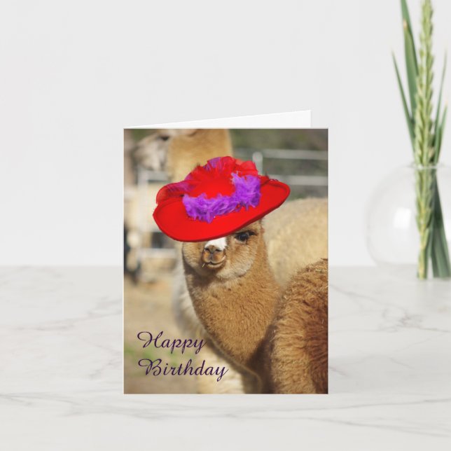 Tarjeta Cartas de cumpleaños felices de Alpaca (Anverso)