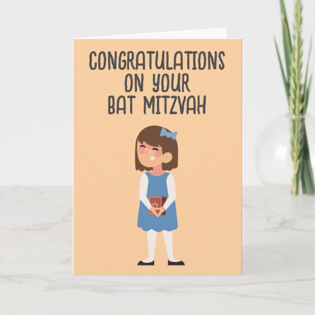 Tarjeta cartas de felicitación de bat mitzvah (Anverso)
