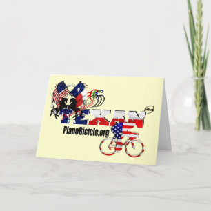 Tarjeta Cartas de felicitación de ciclista texano toscadas