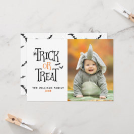 Tarjeta Cartas de fotos de Halloween con trucos o trucos