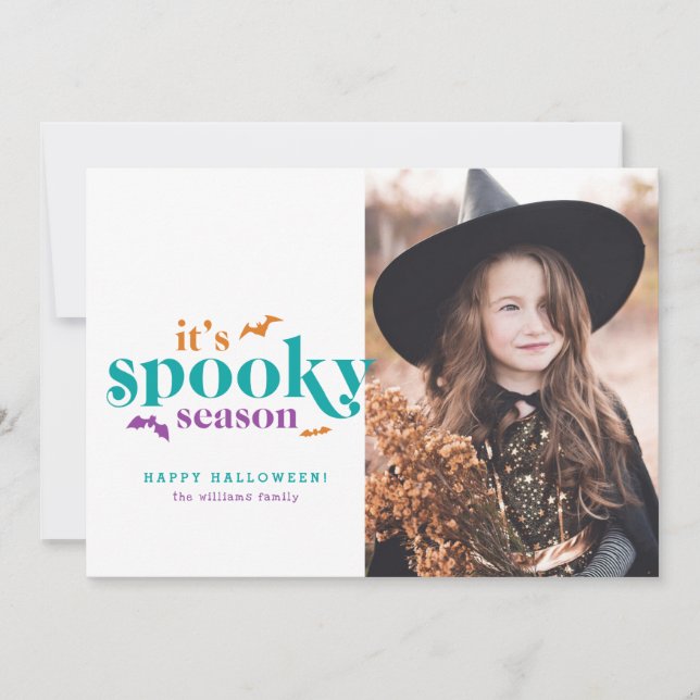 Tarjeta Cartas de fotos de Halloween en temporada de moda  (Anverso)