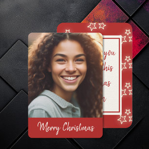 Tarjeta Cartas de fotos navideñas de Feliz - Diseño de Est