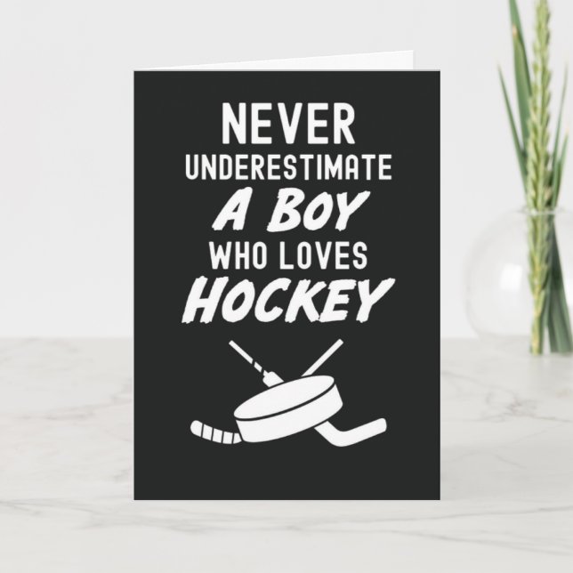 Tarjeta Cartas De Hockey Divertidas Para Niños Jugadores (Anverso)