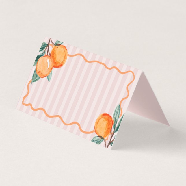Tarjeta Cartas de mesa de Fiesta de Citrus Pequeño Rosa (Anverso)