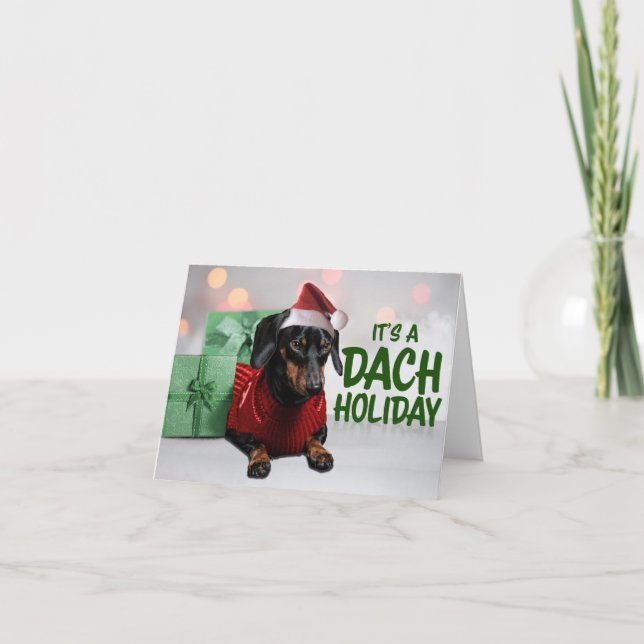 Tarjeta Cartas de Navidades de Dachshund (Anverso)