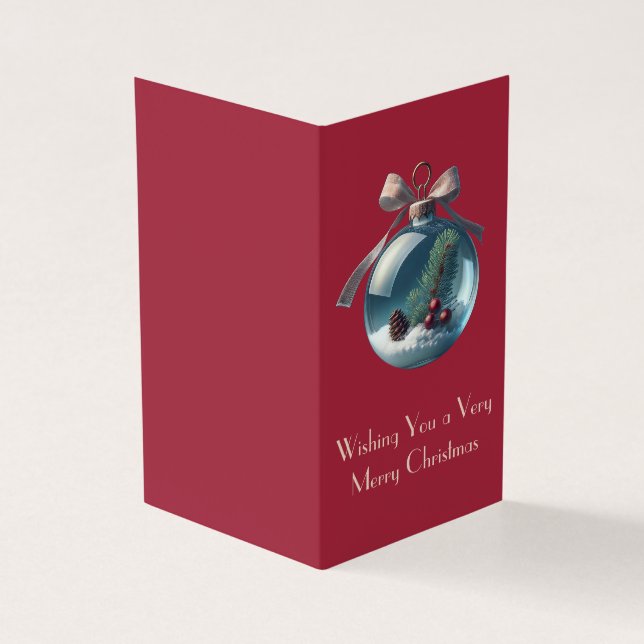 Tarjeta Cartas de Navidades de ornamentos borgoñosos y ant (Exterior)