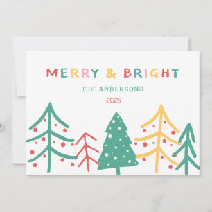 Tarjeta Cartas de Navidades elegantes de Merry & Bright Fu
